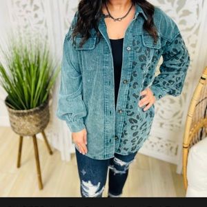 PLUS/REG Write This Down Shacket in Teal